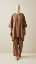 Earth Brown Fine Cotton Co-Ord Set